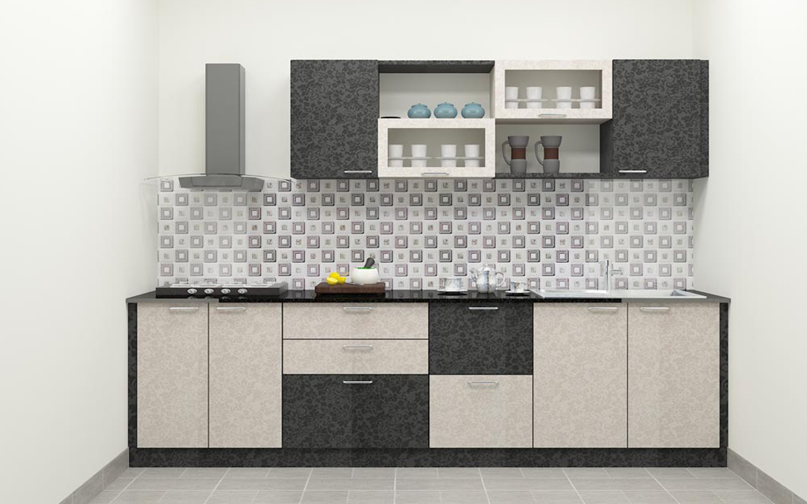 Straight shape modular kitchen design
