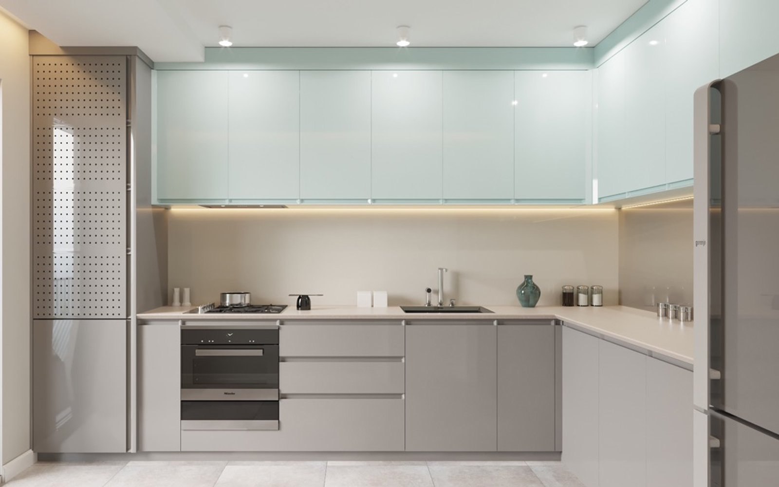L shape modular kitchen design
                                  